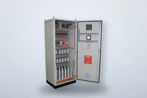 Tablero de corrección de factor de potencia con capacitores